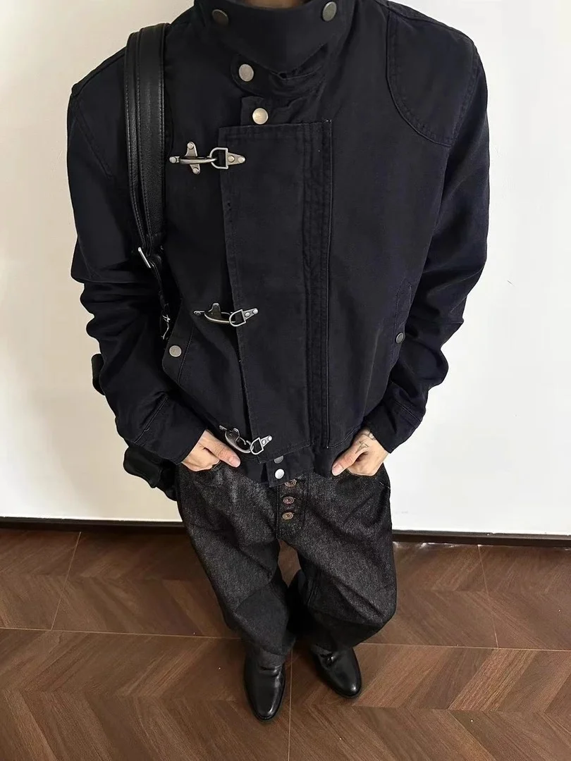 et Coat For Boys Mens Denim Embroidered Straight Hip Streetwear Youth Punk Rock Skatepark Rider Blue Soft Lined Casual Style - Image 4