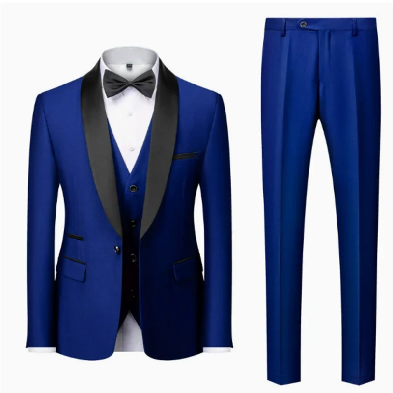 Men's Casual Business Have Smoking Suit High End Brand Boutique Fashion Blazer Vest Pants Groom Wedding Dress Party Suit - Image 5