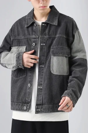 Casual Men's Cotton Denim Jackets Spring Autumn Hip Hop Streetwear Loose Patchwork Jeans Coats Cowboy Plus Size 5XL Top Clothing