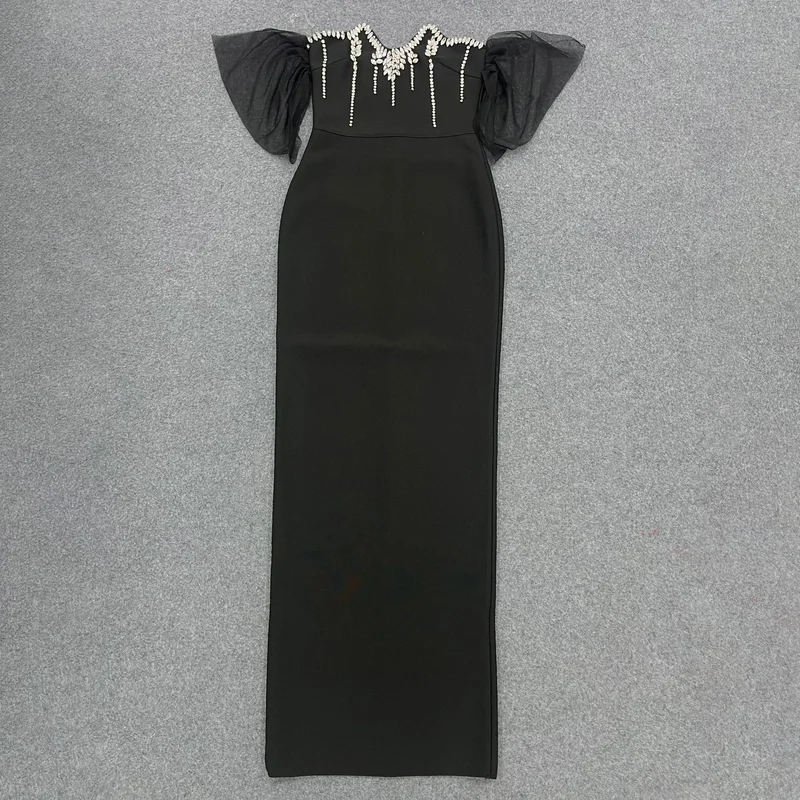 2026 Sexy Strapless Rhinestone Embellished Bandage Dress Women Luxury Party Nightclub Dress - Image 2