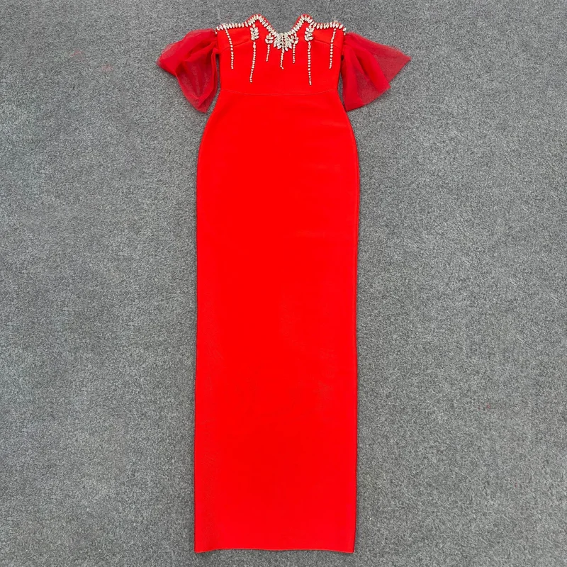 2026 Sexy Strapless Rhinestone Embellished Bandage Dress Women Luxury Party Nightclub Dress - Image 4