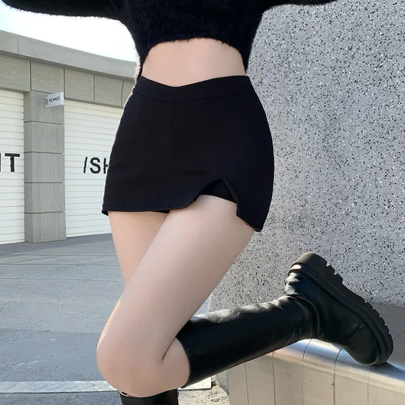 Black Split Mini Skirts Women Summer Sexy Club High Waist Slit Skirt Streetwear Korean Party Fashion Irregular Slim A Line Skirt - Image 3